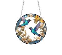 Xuoxeji Hummingbird Suncatchers for Windows Hanging, 30cm/11.8in Hummingbird Gifts for Women, Stained Acrylic Birds Sun Catchers Indoor Window (Hummingbird 30cm)