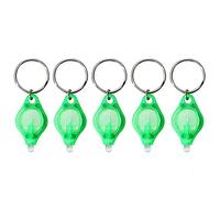 XUPHINX Mini Keychain Flashlight, 5pcs Portable LED Light, Super Bright Keychain Finger Lamp Pocket Torch, Pendant Key Ring Lamp for Dark Areas Camping/Hunting/Hiking, Green