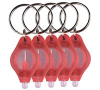 XUPHINX Mini Keychain Flashlight, 5pcs Portable LED Light, Super Bright Keychain Finger Lamp Pocket Torch, Pendant Key Ring Lamp for Dark Areas Camping/Hunting/Hiking, Red