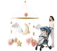 XUQEAYWD Baby Mobile for Crib | Bassinet Pendant with Music | Bohemian Calming Interactive Crib Mobile for 0-3 Nursery Stroller Bed Playtime