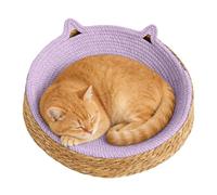 XUQEAYWD Circle Cat Scratcher,Breathable Hand-Weaving Nest | Kitten Ear Design Cotton Rope Round Cat Bed - for Play, Exercise, Enrichment, Activity, Nail Trimming, Paws Care, Furniture Safety
