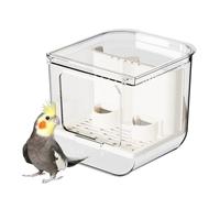 XUQEAYWD Cockatiel Feeder | Transparent Bird Feeder Dispenser,Canary Food Container,for Conure Parrot Parakeet Cockatoo Canary Finch Cockatiel Lovebird