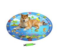 XUQEAYWD Dog Cooling Mat | Anti-Scratch Dog Water Play Mat 39.37x39.37 Inches,Inflatable Pet Ice Pad with Pump Interactive Sensory Toy for Hot Weather Outdoor Lawn Garden Home Bedroom Indoor Floor