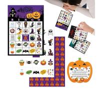 XUQEAYWD Fun Card Games, 24 Players Adult Card Game, Halloween Bingo Play Set Gathering Table Toy for Festive Homeschool School Classroom Travel Camping Social Vacation Home