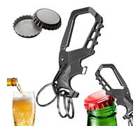 XUQEAYWD Practical Beer Opener Keyring - Metal Keyring - Portable Compact Carabiner Survival Tool Screwdriver with 3 Key Rings for Men Women