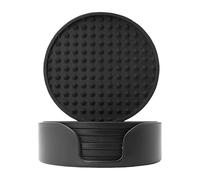 XUQEAYWD Silicone Coasters for Drinks | Anti Slip Cup Mat,Heat-Resistant Round Mat with Holder for Coffee Furniture Decor Bar Kitchen Counter Dining Table