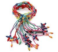XuQiZZpp 12 Pieces 7 Knot String Kabbalah Adjustable Good Luck Tibet Bracelets Amulet Men & Wome Women Men