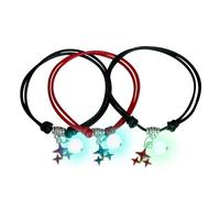 XuQiZZpp 3 Pcs Love Star Moon Bracelets Handmade String Rope Promise For Women Girl Couples Star Moon Set Adjustable Hand Rope