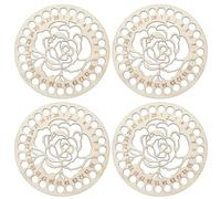 XuQiZZpp 4Pcs Embroidery Thread Holder Wood Stitching Thread Organiser Storage Disc For Sewing Craft