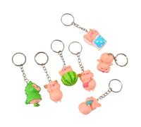 XuQiZZpp 7pcs Piggy Shaped Keychain Decorative Animal Shaped Keyring Bag Pendant Accessory Handbag Decoration