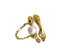 XuQiZZpp Adjustable Wedding Rings Dating Rings Double Layer Delicate Finger Jewelry Alloy Texture for Woman and Man Present