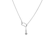 XuQiZZpp Alloy Necklace Modern Adjustable Length Neckchain Silver Bead Pendant Accessory For Casual And Formal Wear