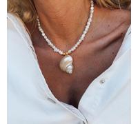 XuQiZZpp Colorful Handmade Shell Turquoise Beaded Necklace Lightweight Dainty Jewelry For Her With Adjustable Chain