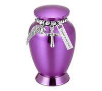 XuQiZZpp Compacts Cremation Container Aluminum Alloys Construction Decorative Crosses Chain for Memorials