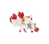 XuQiZZpp Cultural Theme Animal Maple Brooch Alloy Handcrafted Corsage Pin Decorative Clothing Accessory