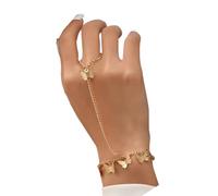 XuQiZZpp Delicate Gold Plated Stackable Hand Chain Delicate Zincs Alloy Bracelet Women Fashion Accessory For Special Event