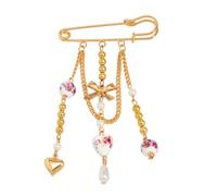 XuQiZZpp Dynamic Moving Tassels Brooch Featuring Heart Design and Alloy Detail Daily Wear Fringe Accessory Ideal for Daily Wear