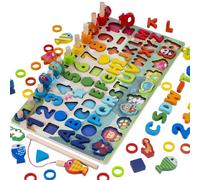 XuQiZZpp Early Education Fishing Game Toy for Wooden Fun Sorting Game Number Cognition Toddler First Counting Toy