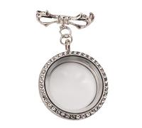 XuQiZZpp Elegant Diamonds Studded Butterfly Brooch With Secret Photo Holder Portable Alloy Jewelry for Women