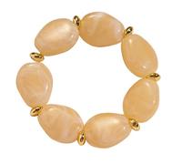 XuQiZZpp Fashionable Irregular Oval Shaped Acrylic Stretch Bracelet Trendy Wrist Jewelry