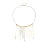 XuQiZZpp Fashionable Layer Chokers Necklace Featuring Imitation Pearls And Movable Tassels Charm Jewelry