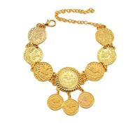 XuQiZZpp Fashionable Vintage Anklet Coin Shape Ankle Bracelet Adjustable Feet Chain Leg Ankle Bracelet Alloy Texture for Foot