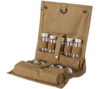 XuQiZZpp Folding Canvas Condiment Bag Outdoor Camping Seasoning Storage Bag with 10 Bottles for Hiking Backpacking and Grilling