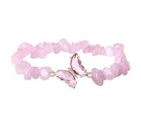 XuQiZZpp Handmade Crystals Butterfly Bracelet Adjustable Length Natural Stone Beads For Birthdays Anniversaries Valentines Day