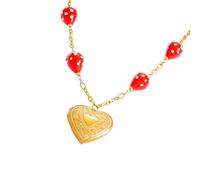 XuQiZZpp Handmade Glass Fruit Pendant Necklace Offering A Touch of Artistics and Nature Inspire Elegant for Any Outfits