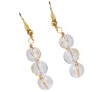 XuQiZZpp Handmade Round Stone Drop Earrings with Twisted Metallic Thread Comfortable All Day Jewelry Ear Accessories