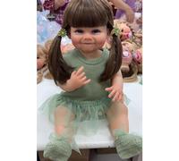 XuQiZZpp Life Like Doll Reborns Caucasian Doll with Long Eyelashes Super Soft Girl Dolls Root Brown Hair Toddler 21''