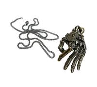 XuQiZZpp Mechanical Hand Pendant with Movable Finger Joints Necklace Copper Jewelry Fashion Statement Clavicle Chain Accessory Retro Mechanical Hand Pendant
