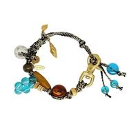XuQiZZpp Multifunctional Handwoven Beaded Bracelet Keychain Adjustable Length Natural Charm Beadwork Bangle