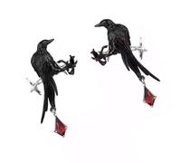 XuQiZZpp Mystical Crow Earring Cuff For Upper Ear Not Hole Needed Durables Metal Gothic Jewelry For Daily Wear