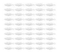 XuQiZZpp Pack Of 50 Feathered Charm Pendant For Craft Project Decoration For Jewelry And Clothing Hanging Pendant