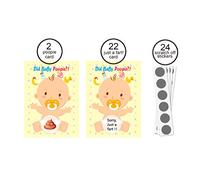 XuQiZZpp Party Hearty Guessing Games 24 Raffle Cards Poopie Scratch Off Lottery Gender Neutral Activity For Door Prizes Diaper Raffle Cards