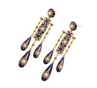 XuQiZZpp Practical Comfortable Copper Geometric Star Pearls Drops Earrings Retro Look Suitable for Winter Fashion Daily Use