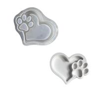 XuQiZZpp Practical Silicone Heart Cats Paws Mold Artistic Heart Cats Paws Silicone Holder Tray Mold Perfect for Home Projects