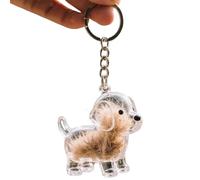 XuQiZZpp Small Dog Shape Portable Pet Hair Collector Keychain For Dog Cats Owners Furs Storage Box Memorial Keepsakes Bag Charm Dog Shape Pet Hair Collector Keychain
