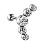 XuQiZZpp Stainless Steel Ear Bone Studs Earring Stylish Helixes Tragus Piercing Jewelry Ear Accessories for Fashion Enthusiasts