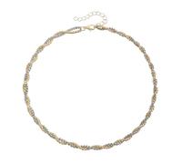 XuQiZZpp Stylish Layering Necklace Feature Sparkling Glass Crystals Adjustable Twist Chain For Casual or Formal Event