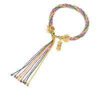 XuQiZZpp Traditional Tibetan Styles Handwoven Bracelet with Green Tara and Wealth God Designs for Everyday Casual Daily Wear