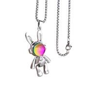 XuQiZZpp Unique Easter Animal Charm Movable Necklace Vibrant Color Pendant Neckchain Couple's Present For Casual Wear