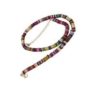 XuQiZZpp Unique Handmade Necklace With Richly Colored Natural Stones And Gold Accents Clavicle Chain Ideal For Trendsetters