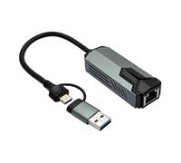 XuQiZZpp USB C RJ45 Networking Adapter 5000Mbps Gigabit Port Aluminum Shell Plugs and Play For Remote PC Wake Up Capability