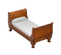 XuQiZZpp Victorian Styles Miniature Single Bed 1/12 Scale Scene Display Furniture for Dollhouses Bedroom with Realistic Detailed