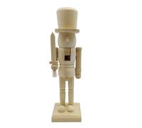 XuQiZZpp Wood Christmas Nutcrackers Unfinished Coloring Christmas Nutcrackers Ornament Unpainted Puppet King Soldiers Holiday Ornament