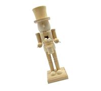 XuQiZZpp Wood Christmas Nutcrackers Unfinished Coloring Christmas Nutcrackers Ornament Unpainted Puppet King Soldiers Holiday Ornament