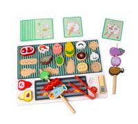 XuQiZZpp Wood Kitchen Grills Set Toy for Fine Motor Skill Kitchen Play BBQ Grills Set Toy Pretend Play Food Activity T