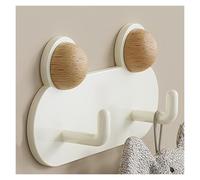 XUQQU Wooden Wall Mounted Coat Hook, Modern Decorative Wall Hook Rail with 2/4/6 Hooks Hanger for Coat, Hat, Bag, Key in Mudroom, Entryway, Bathroom(White,12.5cm/4.9in)